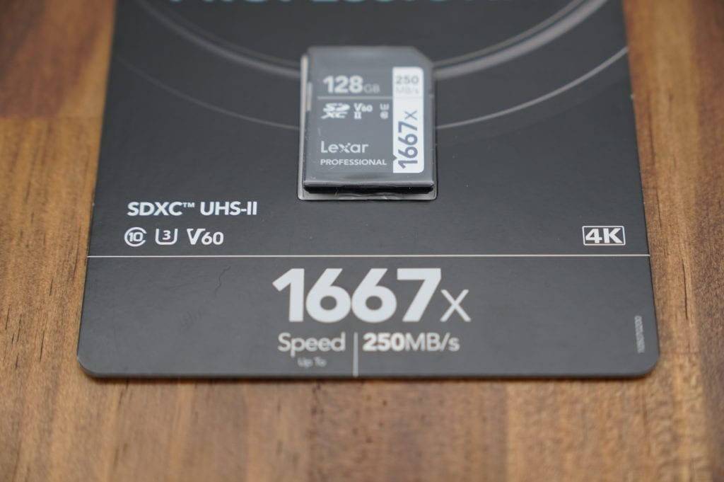 Lexar レキサー 1667x V60 250MB/s Flash Memory sd cards 64gb 128GB UHS-II U3 レビュー