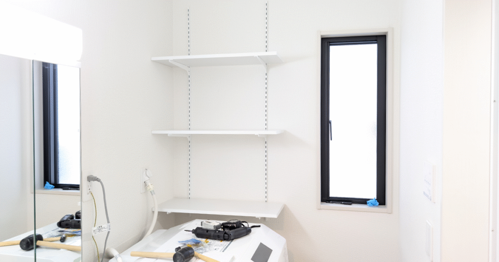 棚受けレールを使った美しい壁面収納